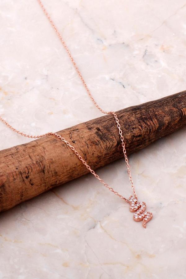 Rose Gümüş Yılan Kolye 7004 - Image 1