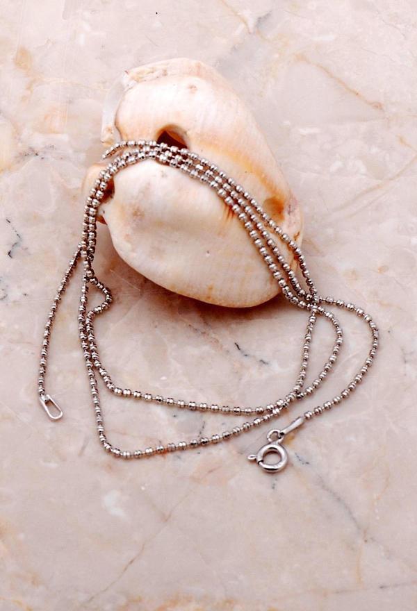 İtalyan Rodyumlu Gümüş Zincir Kolye 7138 - Image 1