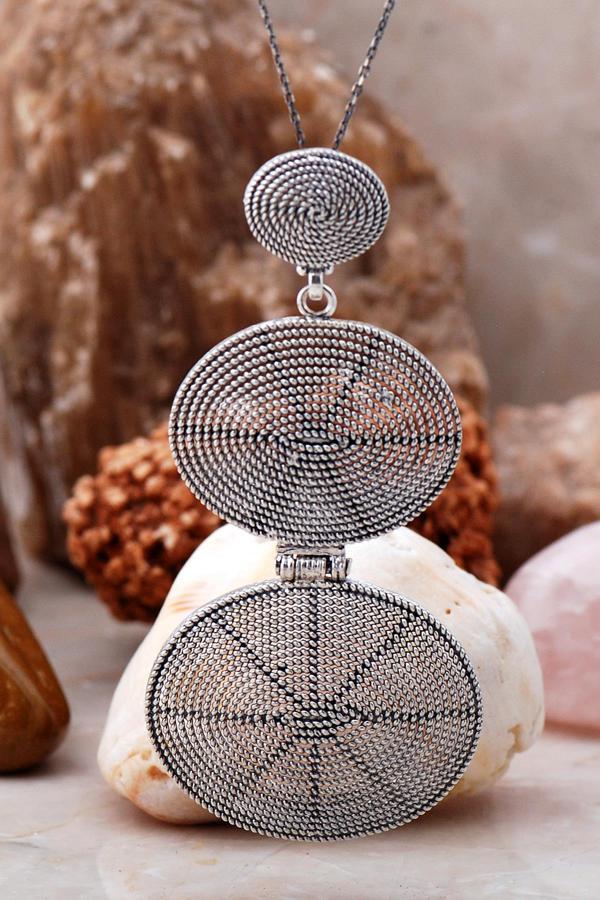 Telkari İşlemeli El Sarması Gümüş Kolye 6780 - Image 1