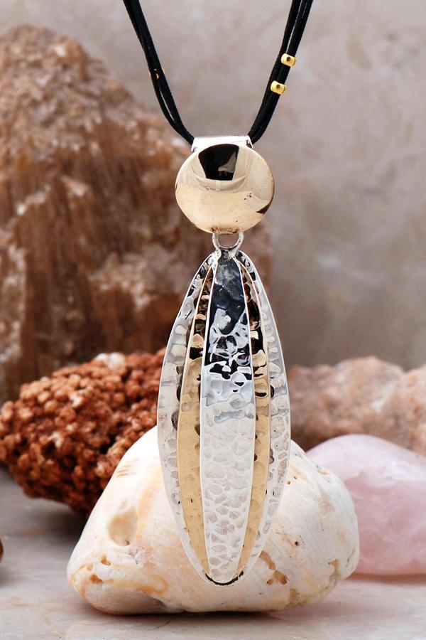 Çeliç Dövme El Yapımı Gümüş Kolye 6797 - Image 1