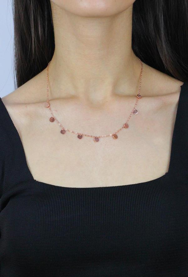 Pullu Rose Gümüş Kolye 7269 - Image 1