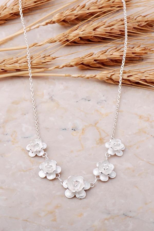 Telkari İşlemeli Elişi Gümüş Kolye 7674 - Image 1