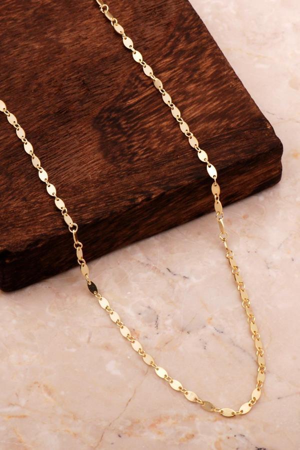 Altın Kaplama Gümüş Pullu Tasarım Choker Kolye 7947 - Image 1