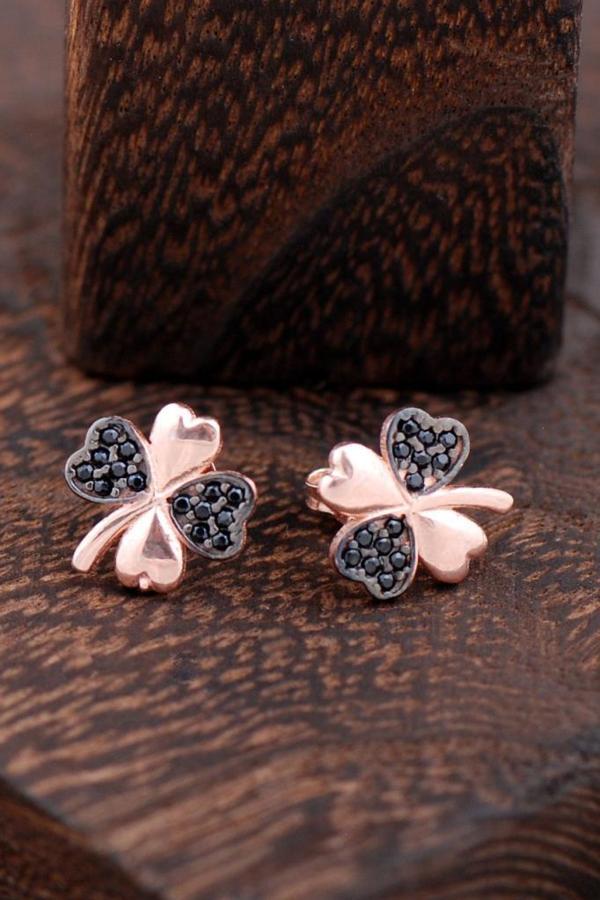 Yoncalı Rose Gümüş Küpe 2413 - Image 1