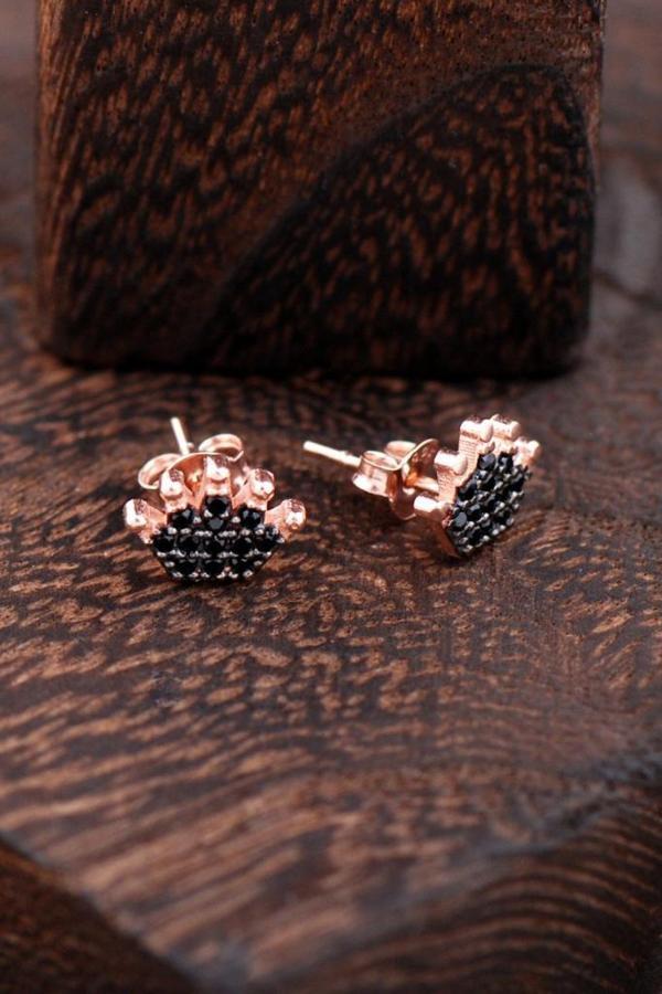 Kraliçe Tacı Rose Gümüş Küpe 2442 - Image 1