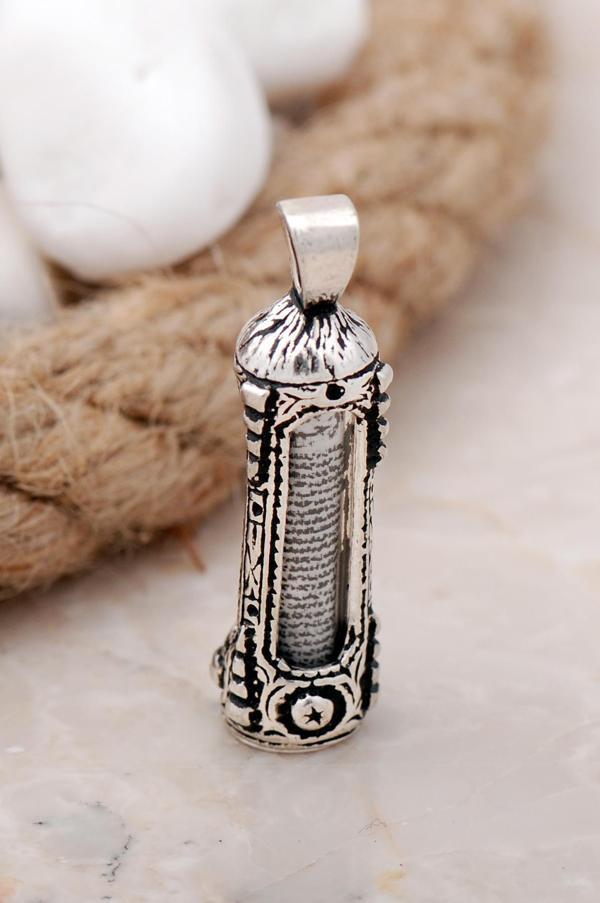 Cevşen Silindir Gümüş Kolye Ucu 7572 - Image 1