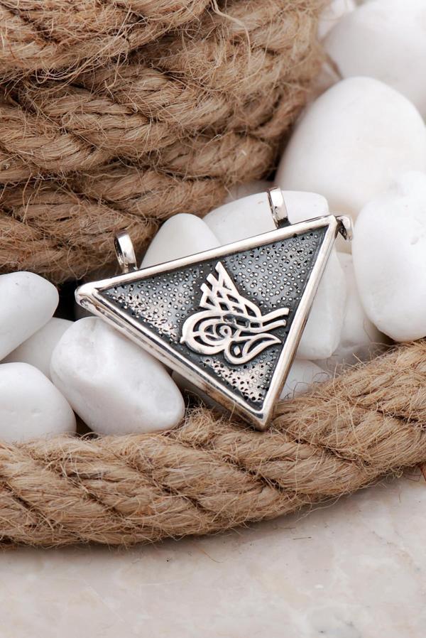 Osmanlı Tuğralı Muskalık Gümüş Kolye Ucu 7590 - Image 1