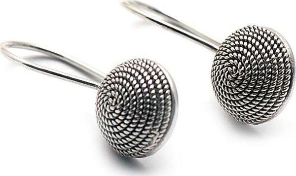 Tel Burma Telkari El Yapımı Gümüş Küpe 489 - Image 1