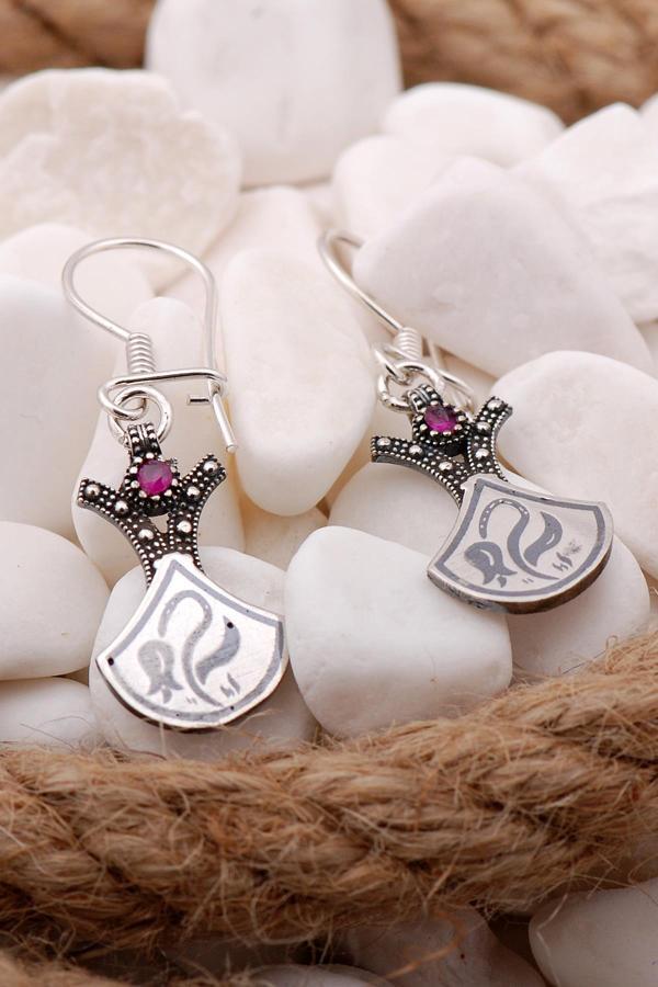 Savat İşçiliği Laleli Gümüş Küpe 34 - Image 1