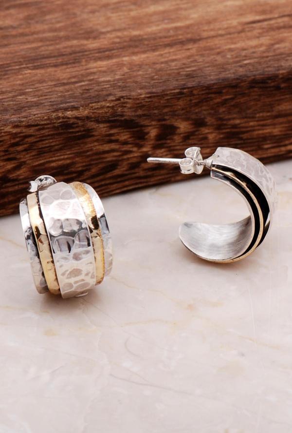 Dövme El Yapımı Tasarım Gümüş Küpe 4897 - Image 1