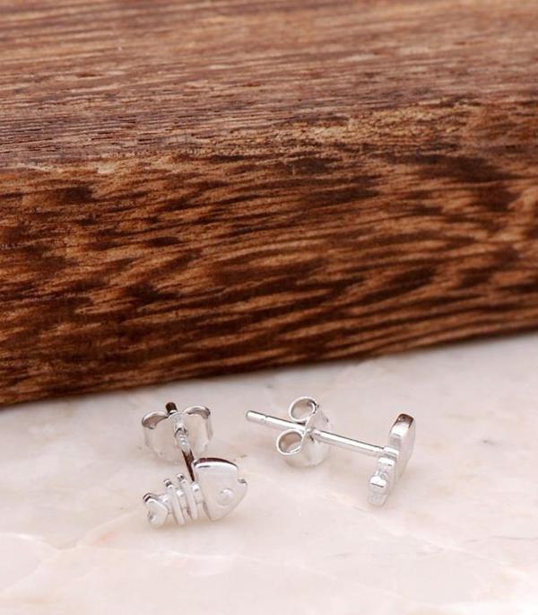 Balık Tasarımlı Elişi Gümüş Küpe 3841 - Image 1