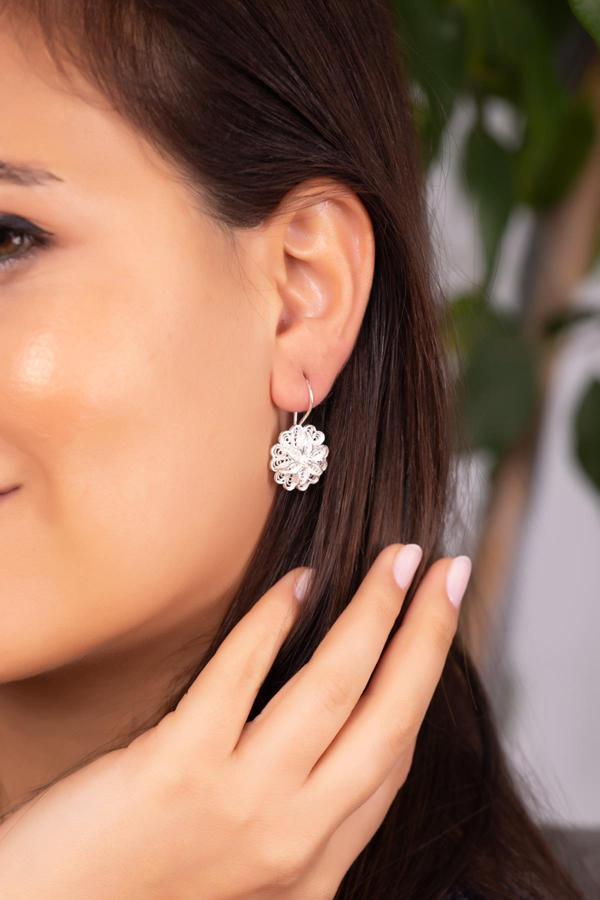 Papatya Telkari Gümüş Küpe 4944 - Image 1