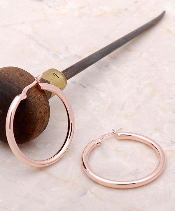 Trend Rose Gümüş 34 mm Halka Küpe 4978 - Image 1