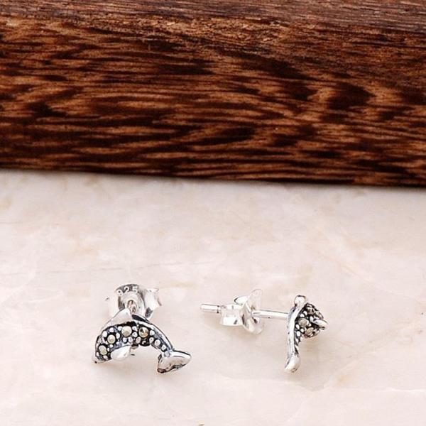 Balıklı Gümüş Küpe 4534 - Image 1