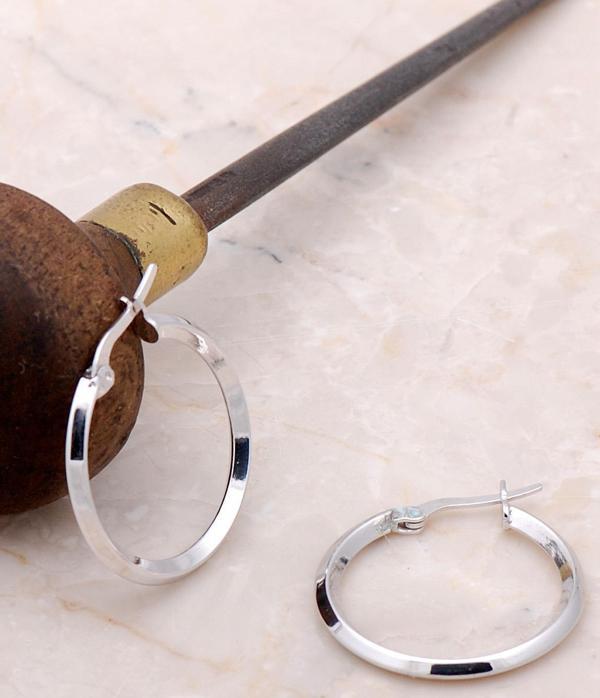 Gümüş 25 mm Rodyumlu Halka Küpe 4989 - Image 1