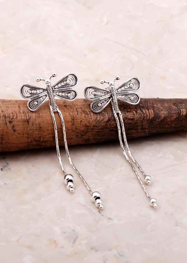 Yusufçuk Tasarımlı Telkari Elişi Gümüş Küpe 5175 - Image 1