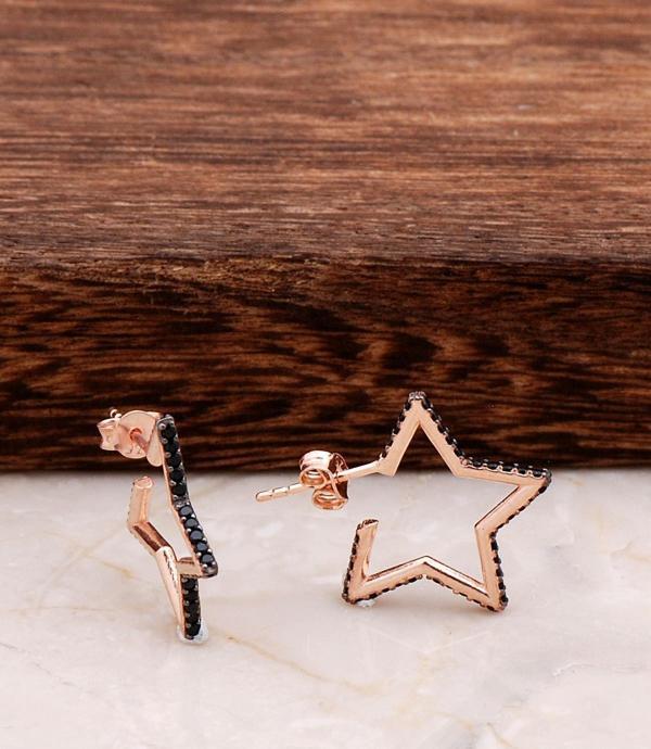 Yıldız Tasafrım Rose Gümüş Küpe 4732 - Image 1