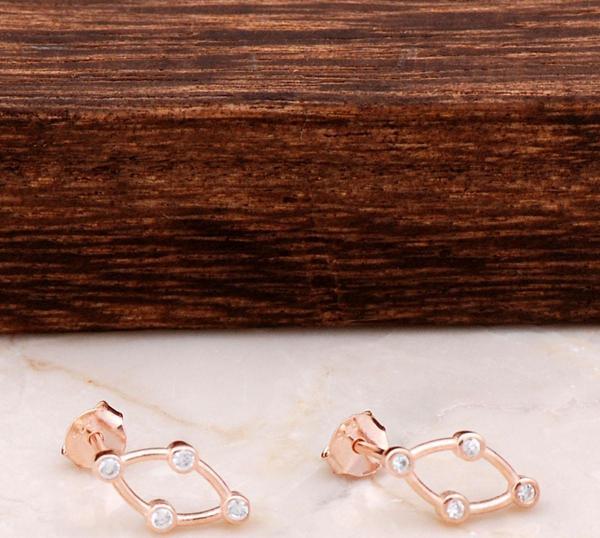 Rose Gümüş Üçgen Küpe 4750 - Image 1