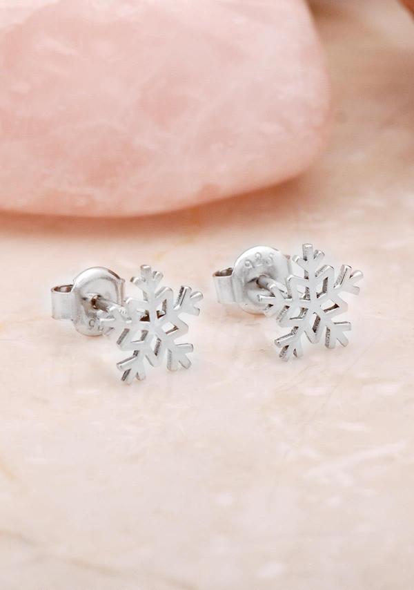 Kar Tanesi Rodyumlu Mini Gümüş Küpe 5405 - Image 1