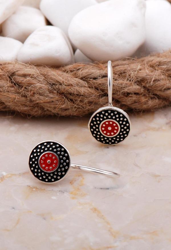 Mineli Elişi Gümüş Küpe 5905 - Image 1