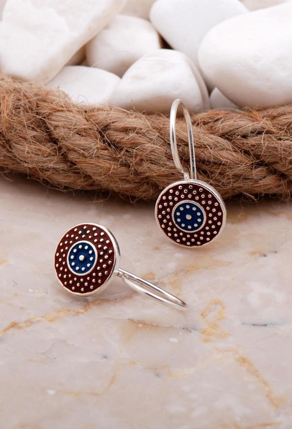 Mineli Elişi Gümüş Küpe 5910 - Image 1