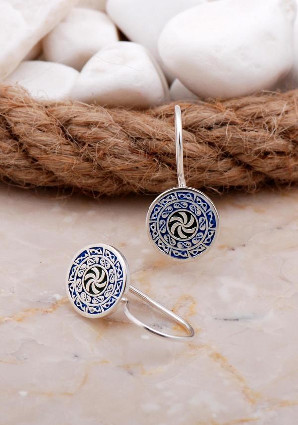 Mineli Elişi Gümüş Küpe 5918 - Image 1