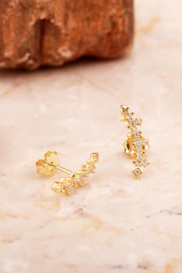 Ritim Mini Altın Kaplama Gümüş Küpe 6923 - Image 1