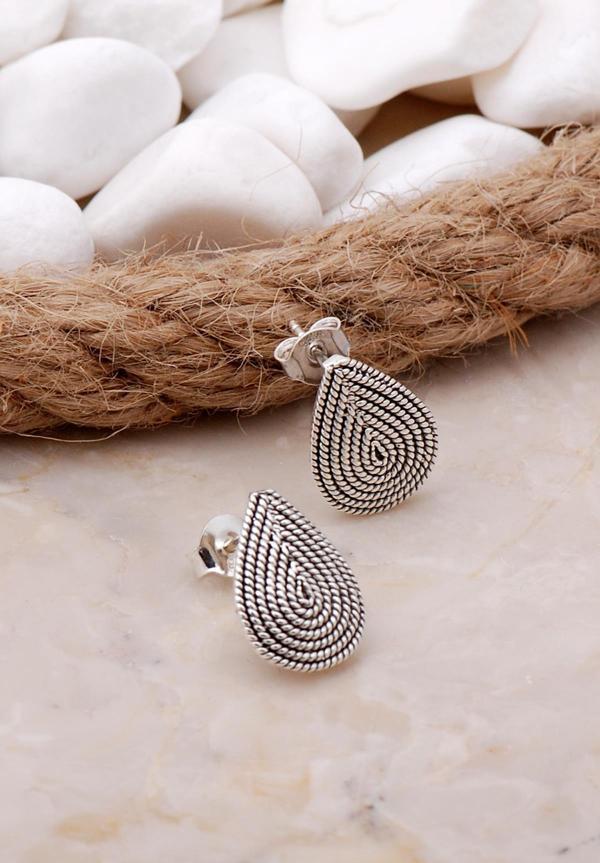 Damla Telkari Elişi Gümüş Küpe 5792 - Image 1