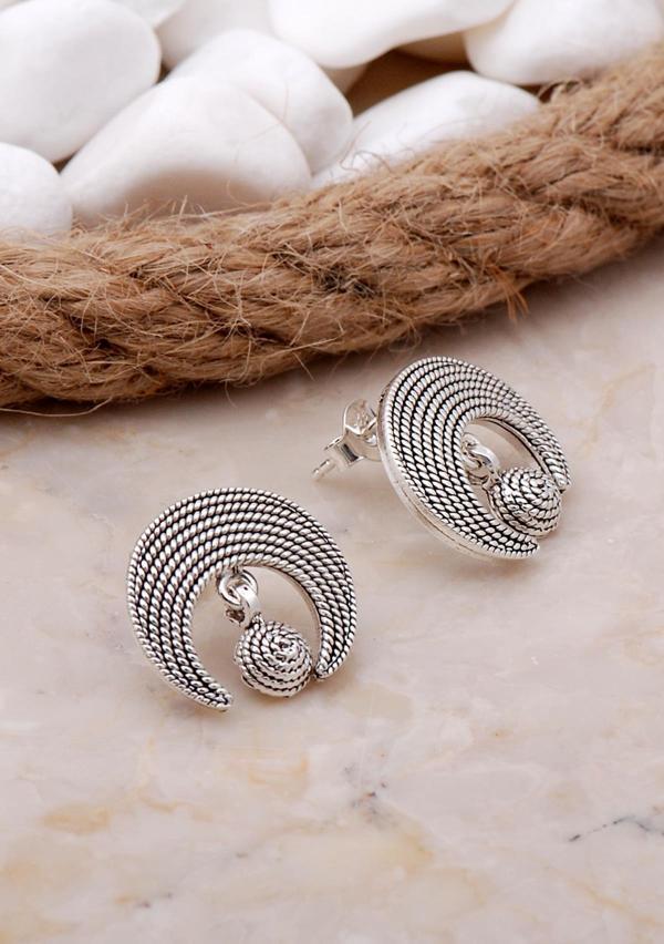 Tasarım Ay Telkari Elişi Gümüş Küpe 5793 - Image 1