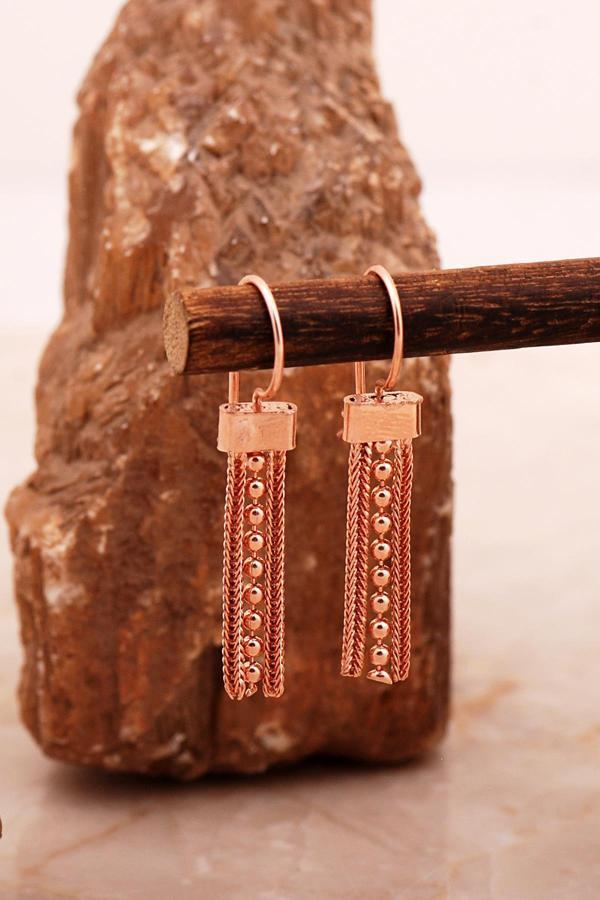 Hasır Elişi Rose Gümüş Küpe 7006 - Image 1