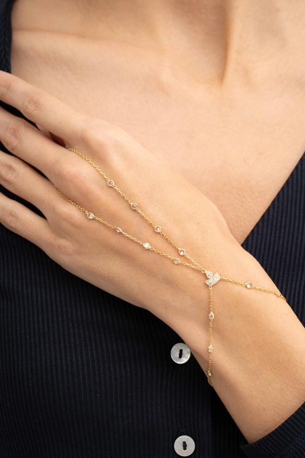 Lotus Taşlı Tasarım Altın Kaplama Gümüş Şahmeran 102 - Image 1