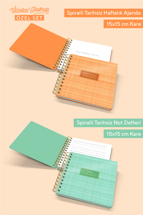 Victorias Journals Spiralli Tarihsiz Haftalık Ajanda - Image 1