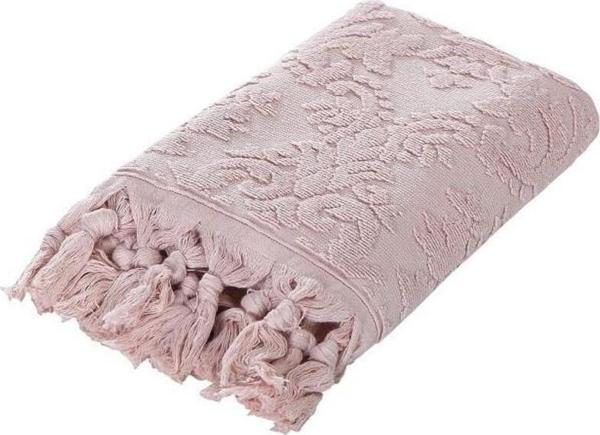Sevim Pudra Rengi Otantik Saçaklı El Havlusu 50X90Cm - %100 Pamuk - Yumuşak Ve Su Emici - Image 1
