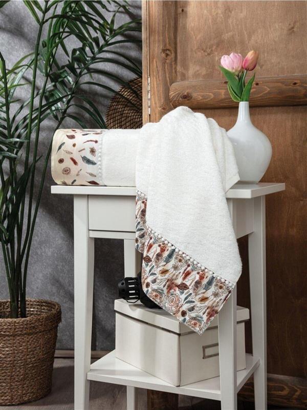 Sevim 2'Li Set Banyo Havlusu - Yüksek Su Emici & Bambu Banyo Havlu Takımı - Tivoli - Bergerac - Image 1