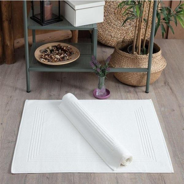 Sevim Ekru Çizgili %100 Pamuk Ayak Havlusu - 2'Li Set 60X80Cm - Yumuşak Ve Yüksek Emici - Image 1