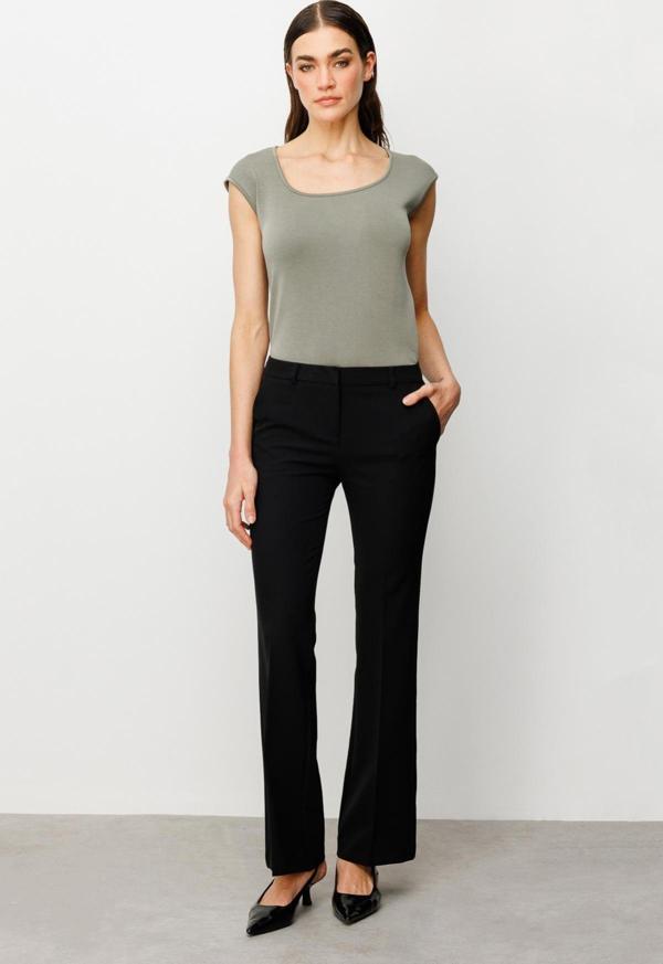 Ekol Kadın Yandan Cepli İspanyol Paça Pantolon 2008 Siyah - Image 1