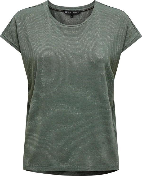 Only Kadın Onlclaudıa Bisiklet Yaka Kısa Kollu T-Shirt 15318422 Haki - Image 1