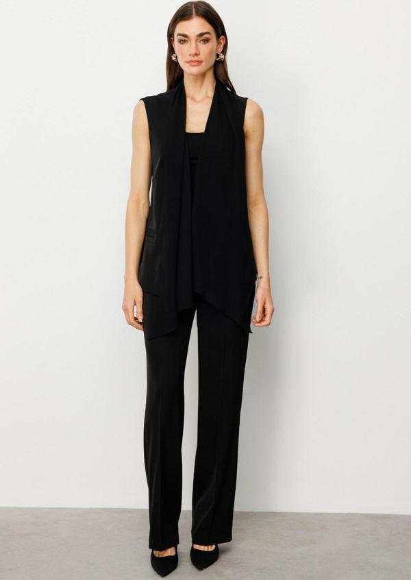 Ekol Kadın Bol Paça Cepsiz Pantolon 6504 Siyah - Image 1