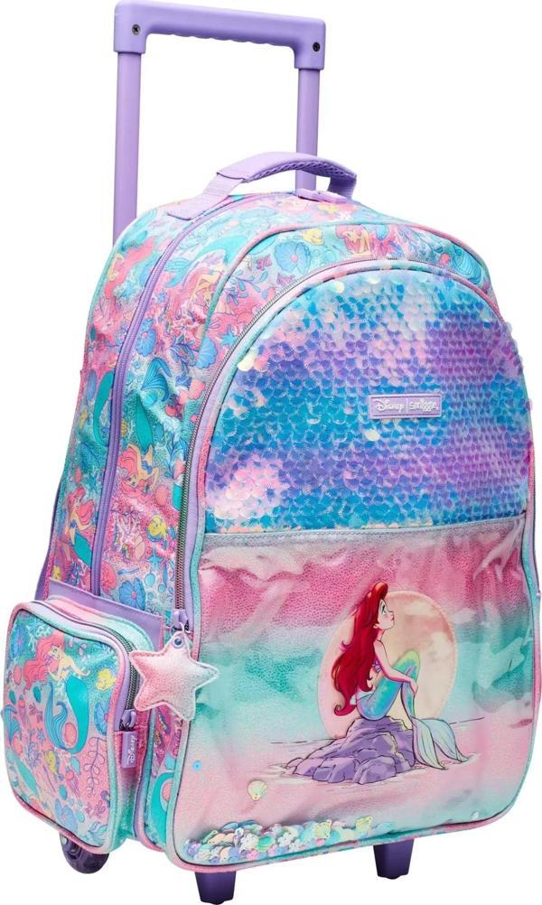 Smiggle - Disney Prenses Çekçekli Işıklı Tekerlekli Çanta - Image 1