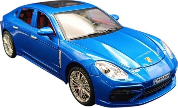 Farbu Metal Model Araba 5517, 1:18 Ölçekli Kapılar Bagaj Kaput Açılır Özellikli Sesli Ön Farları Işıklı Porsche Panamera MAVİ - Image 1