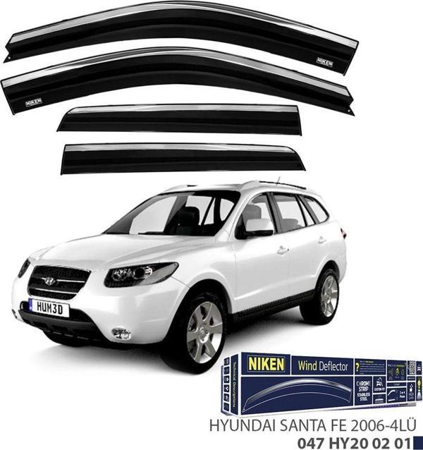 Niken Hyundai Santa Fe 2006- Kromlu Cam Rüzgarlığı 4 LÜ - Image 1