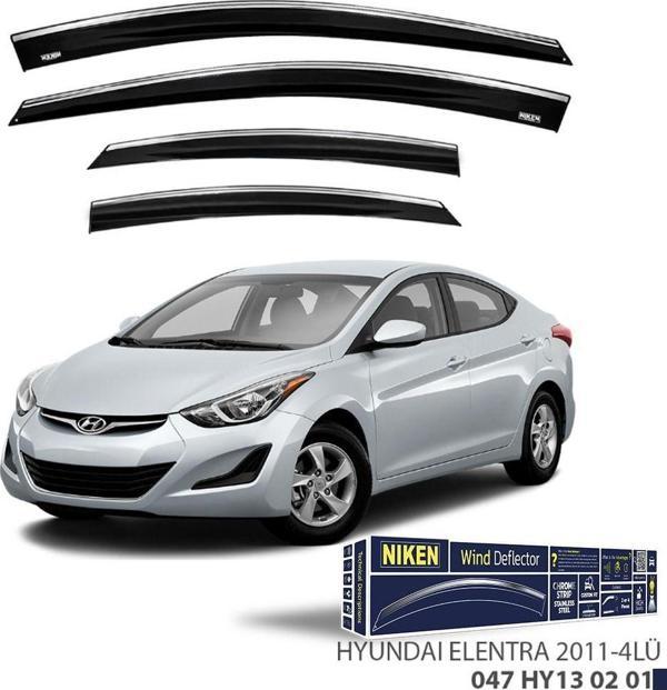 Niken Hyundai Elentra 2011- Kromlu Cam Rüzgarlığı 4 LÜ - Image 1