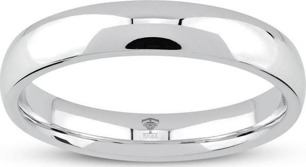 Tuğrul Kuyumculuk 925 Ayar Gümüş Klasik Düz Bombeli Alyans- 4 Mm - Image 1