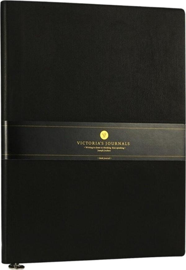 Victorias Journals Smyth Classic Defter Çizgili Siyah 14,8x21 - Image 1