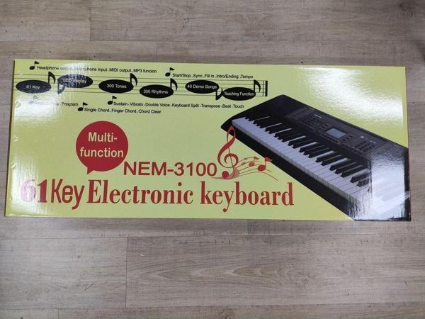Sümer Müzik Nemesis Nem-3100 Model 5 Oktav 61 Tuş Hassasiyetli Org-Adaptör-Notalık Ful Set - Image 1