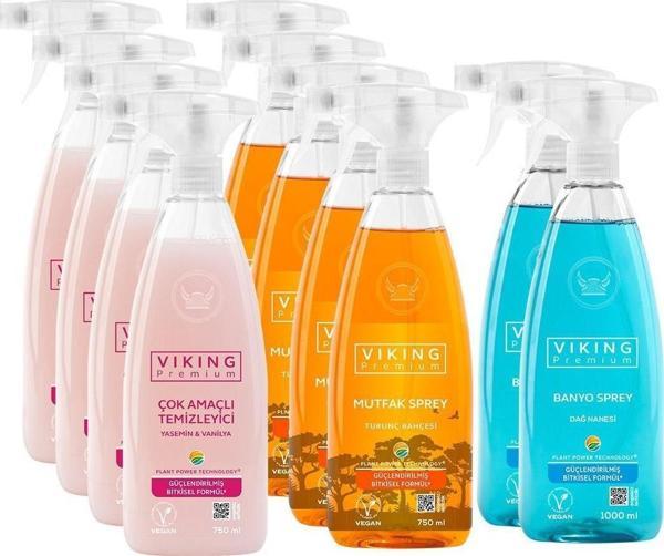 Premium Sprey Karma 10'lu Paket (4x Mutfak, 2x Banyo, 4x Çok Amaçlı ,)750 ml - Image 1