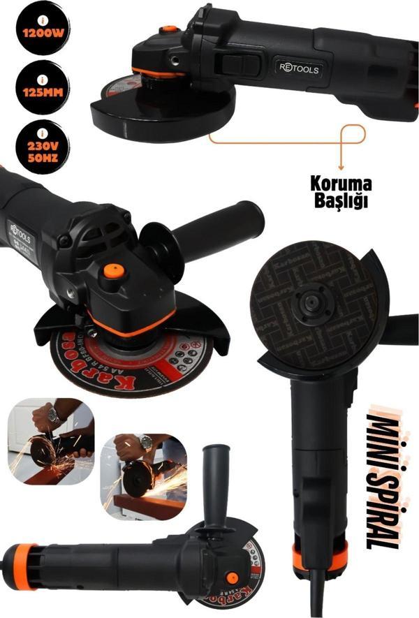Retools 125Mm Spiral Metal Şanzuman Bakır Sargılı Avuç İçi Taşlama Demir Metal Kesme Makinesi - Image 1