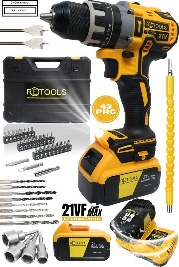 Retools 13 Mm Vidalama Sarı 10 Pilli - Image 1