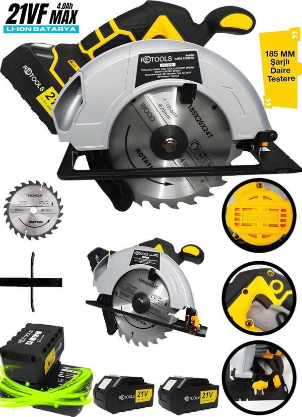 Retools 185 Mm Şarjlı Daire Testere 4 A.H Sarı - Image 1