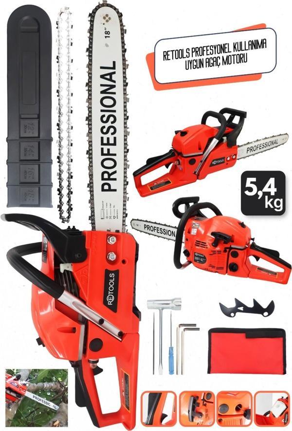 Retools Benzinli Testere 52Cc 2400W - Image 1